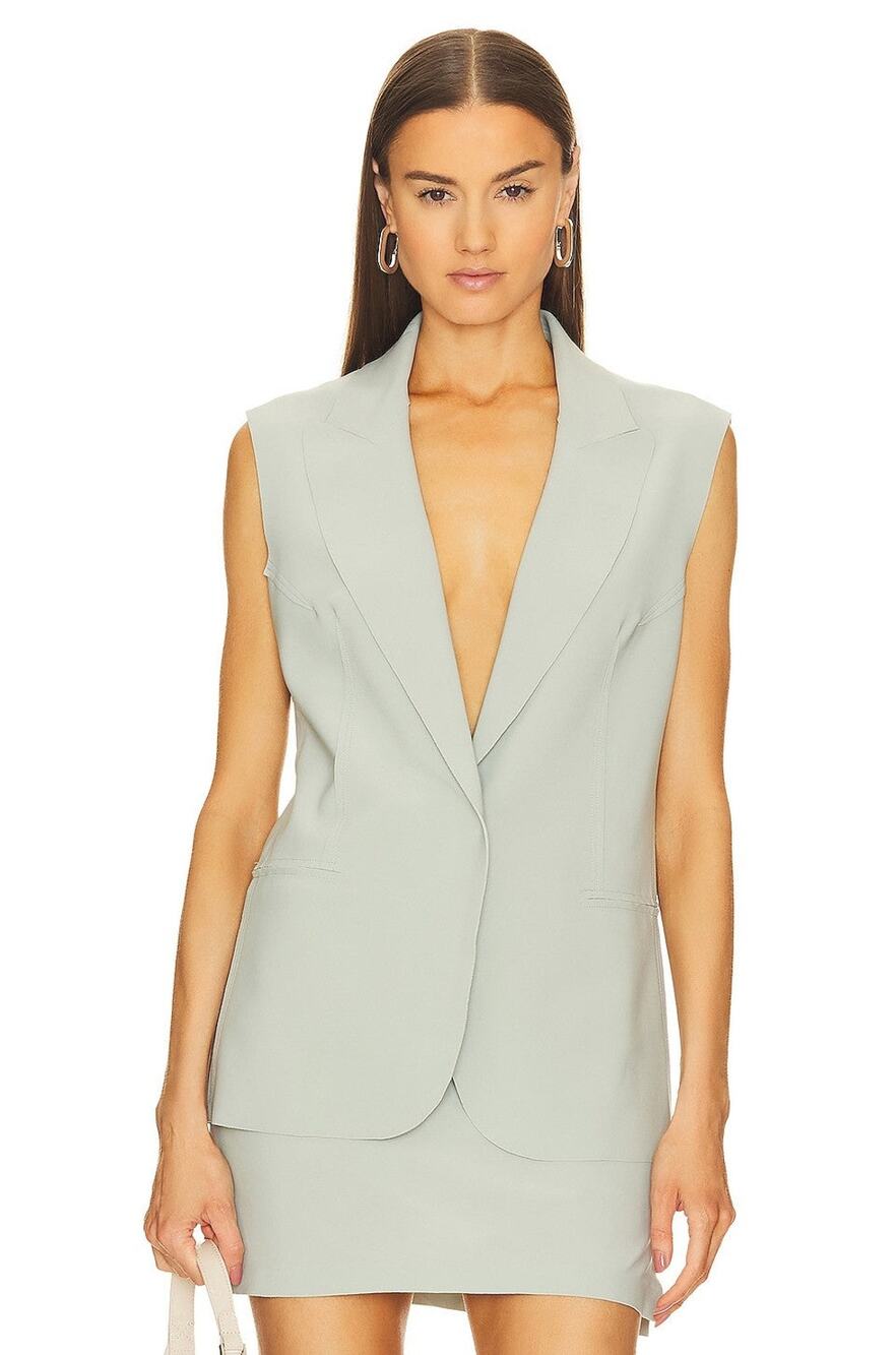 Norma Kamali Sleeveless Single Breasted Jacket - S